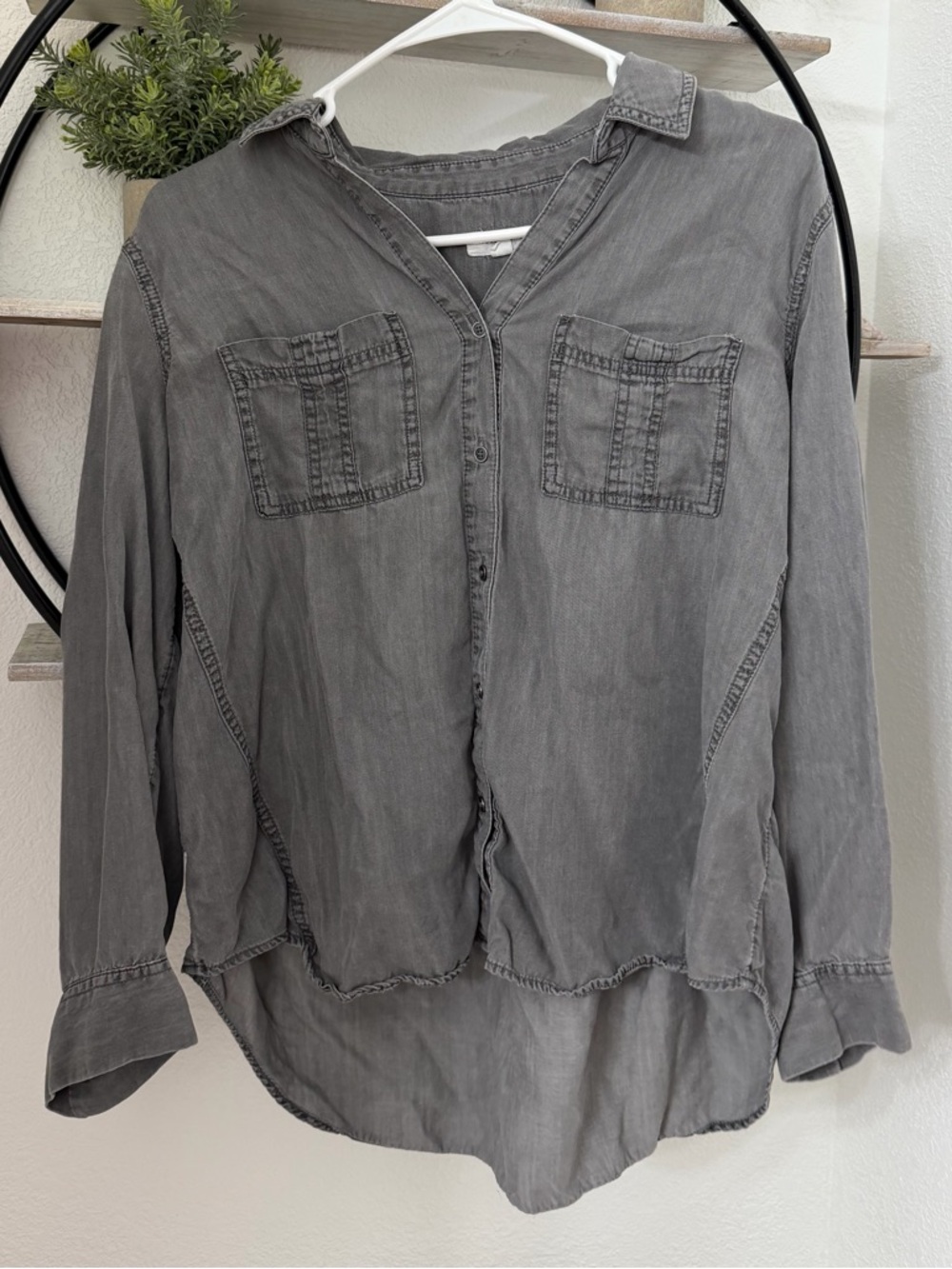 Westbound Women's Gray Button-Down Shirt